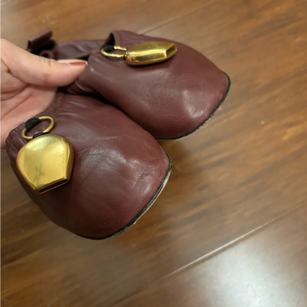 Old Céline burgundy leather bell ballet flats -size 39 - Picture 4 of 9